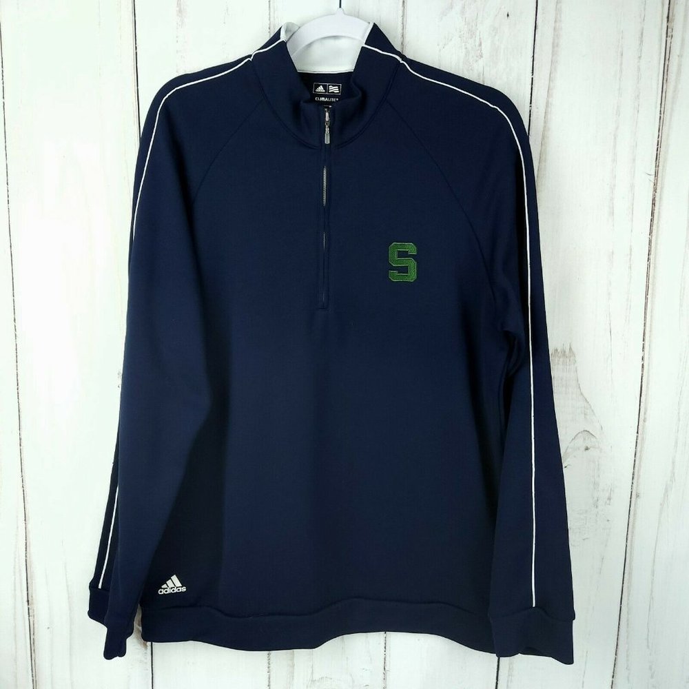 Adidas Golf 1/4 Zip Mock Pullover Sweatshirt Mens Medium (‎ Michigan State MSU )